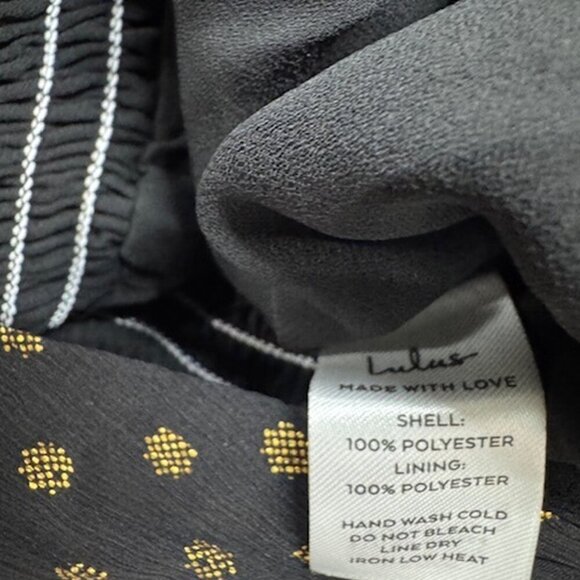 NWT Lulus Called For a Toast Black and Gold Dot Long Sleeve Romper (size S) - Picture 8 of 9